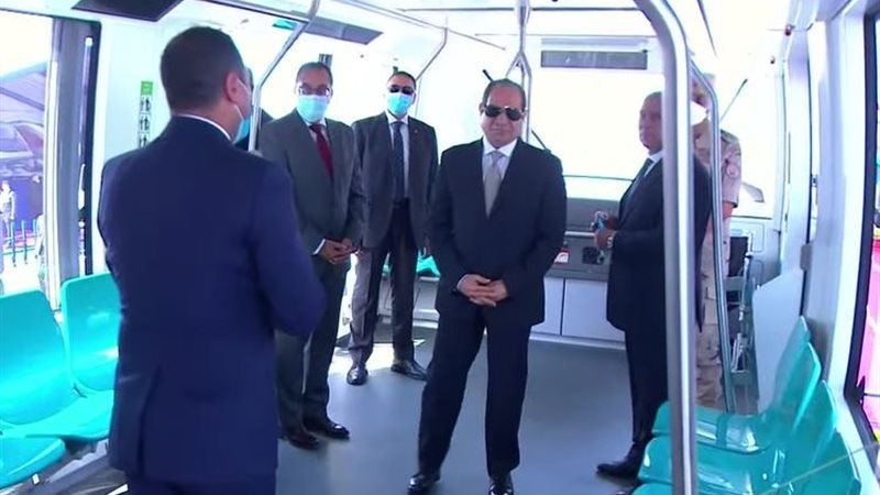 بالعاصمة الجديدة| الرئيس السيسي يفتتح مونوريل شرق النيل ومنطقة النهر الأخضر